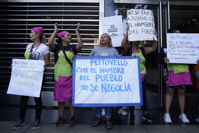 Protesta comedores populares auditoría Milei